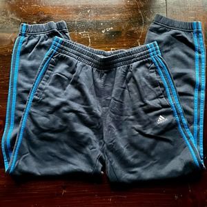 ADIDAS Dark Gray UK Sweatpants With Blue Stripes